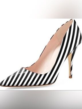 YDN Women Chic Pointed Toe Slip on Stilettos Mid Heel Pumps Polka Dots Shoes New